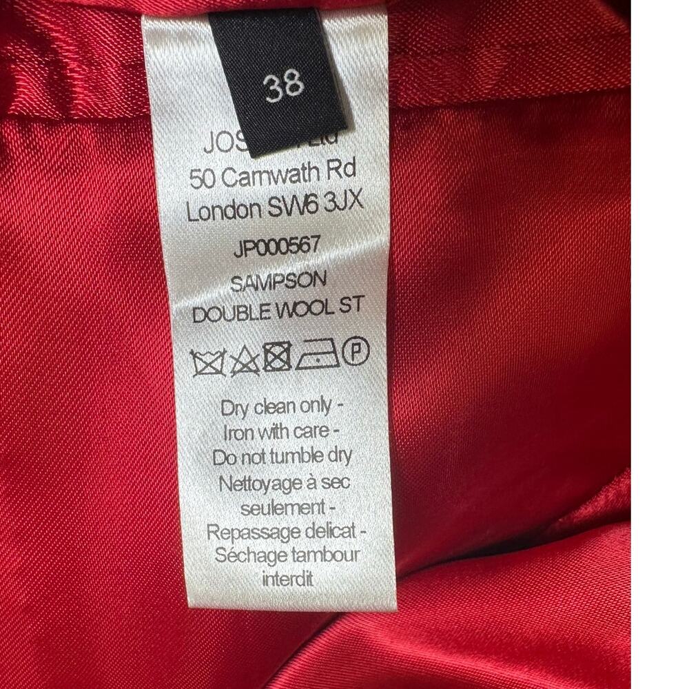 JOSEPH London Red Tailored Wool Blazer Coat Womens Sz 38=6 Designer Jacket NWOT - Picture 7 of 10